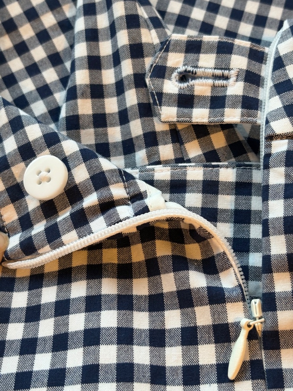 Talbots Slim Crop Preppy Gingham Pants in Navy Blue and White Size 10P - Picture 11 of 11